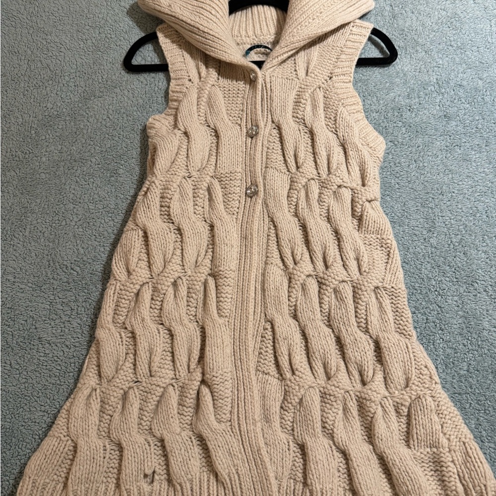 Alice + Olivia Cream Cable Knit Cardigan